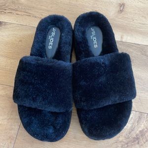 J/Slides Bryce shearling platform slippers 10